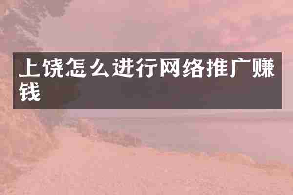 上饶怎么进行网络推广赚钱