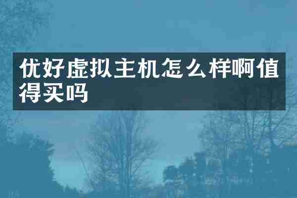 优好虚拟主机怎么样啊值得买吗