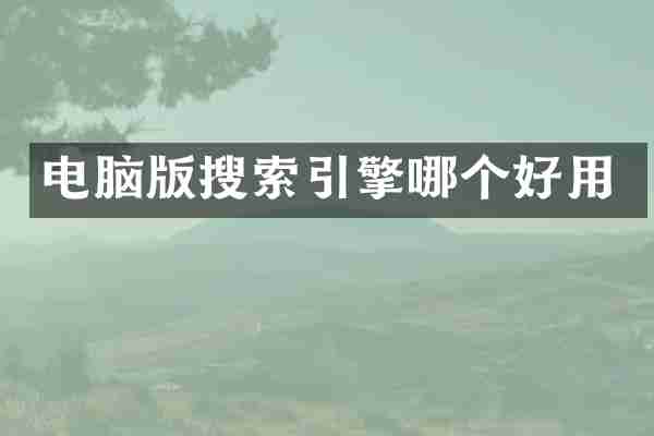 电脑版搜索引擎哪个好用