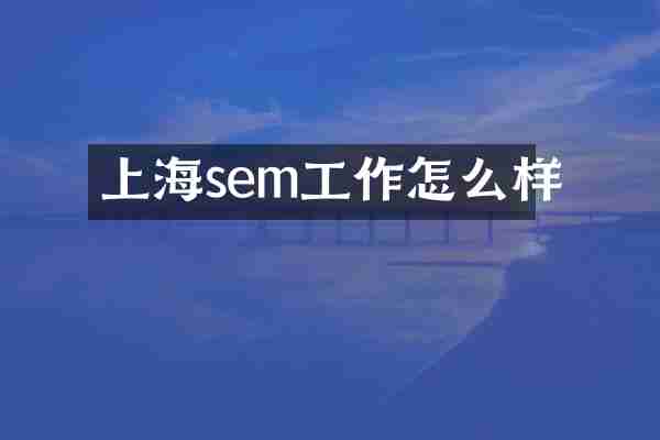 上海sem工作怎么样