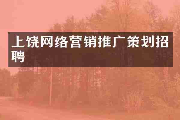 上饶网络营销推广策划招聘