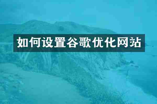 如何设置谷歌优化网站