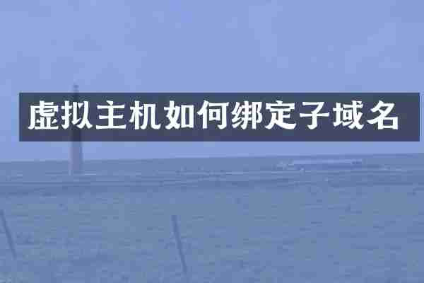 虚拟主机如何绑定子域名