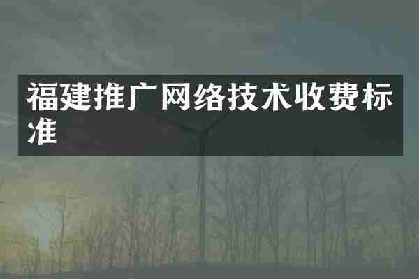 福建推广网络技术收费标准