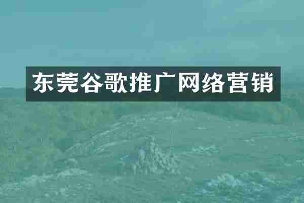 东莞谷歌推广网络营销