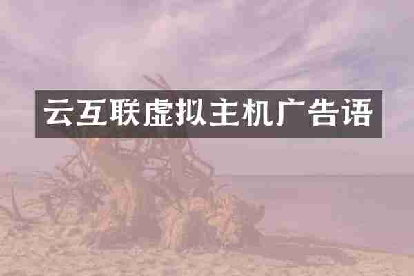 云互联虚拟主机广告语