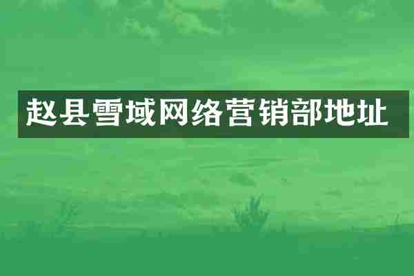 赵县雪域网络营销部地址