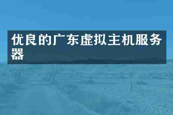 优良的广东虚拟主机服务器