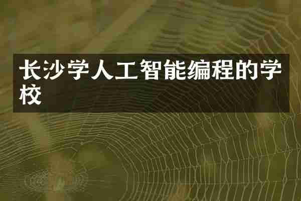 长沙学人工智能编程的学校