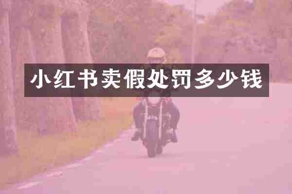 小红书卖假处罚多少钱