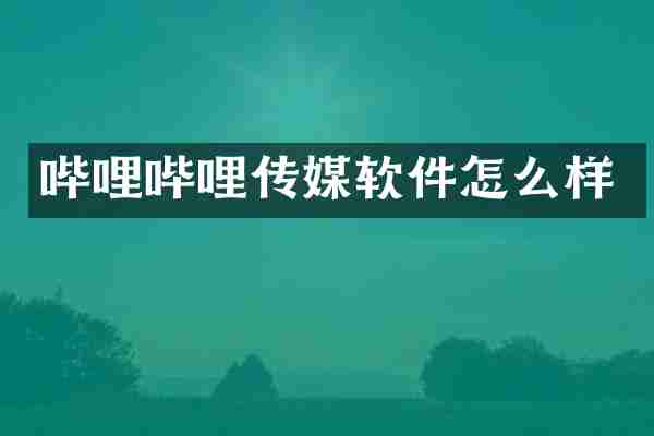 哔哩哔哩传媒软件怎么样