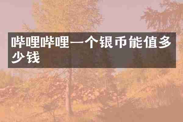哔哩哔哩一个银币能值多少钱