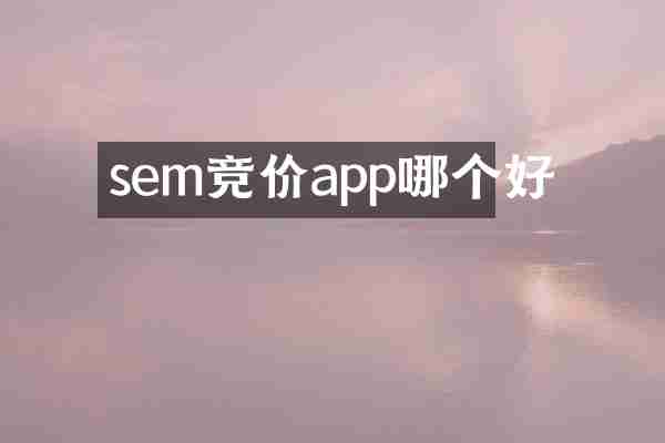 sem竞价app哪个好