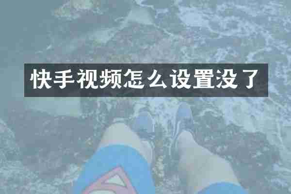 快手视频怎么设置没了
