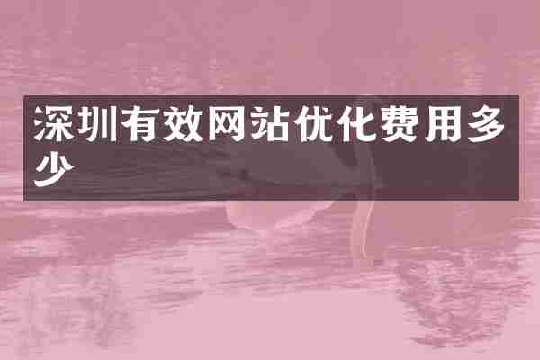 深圳有效网站优化费用多少