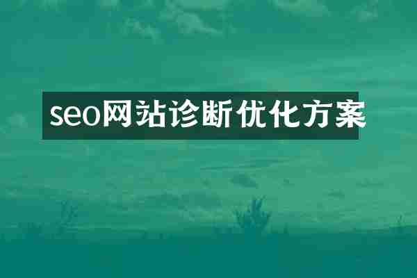 seo网站诊断优化方案