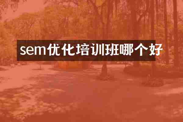 sem优化培训班哪个好