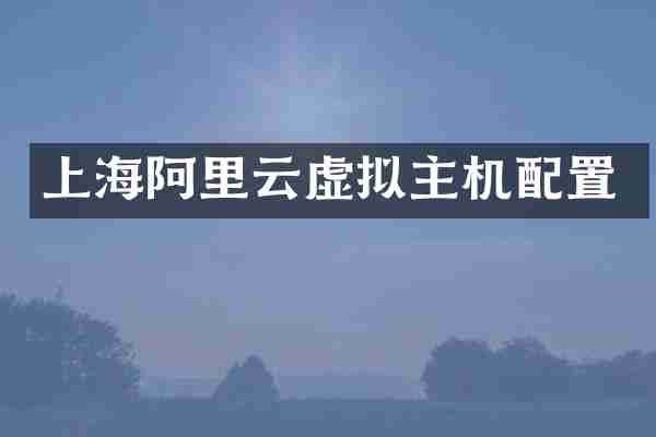 上海阿里云虚拟主机配置