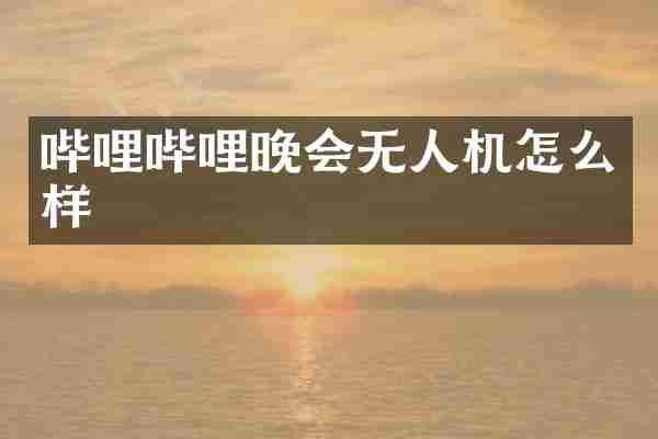 哔哩哔哩晚会无人机怎么样