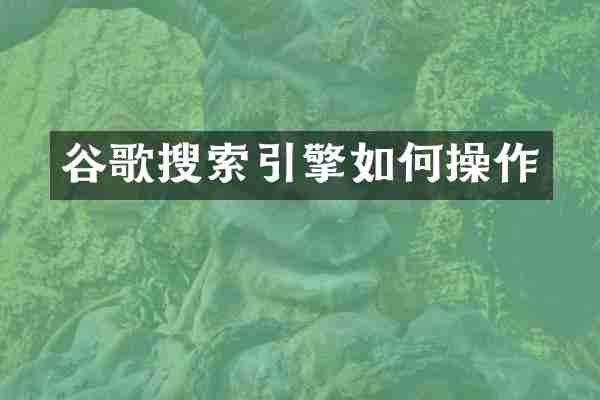 谷歌搜索引擎如何操作