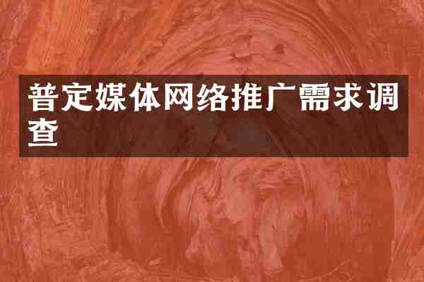 普定媒体网络推广需求调查