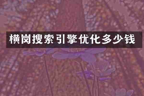 横岗搜索引擎优化多少钱