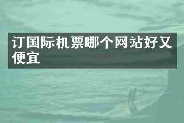订国际机票哪个网站好又便宜