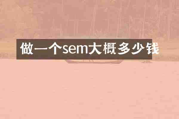 做一个sem大概多少钱