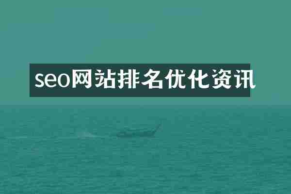 seo网站排名优化资讯