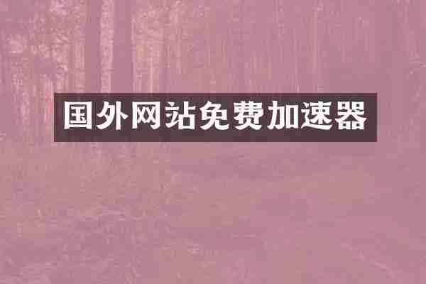 国外网站免费加速器