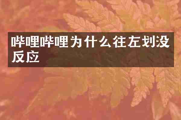 哔哩哔哩为什么往左划没反应