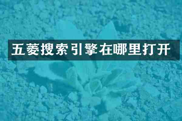 五菱搜索引擎在哪里打开