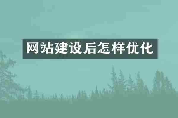 网站建设后怎样优化