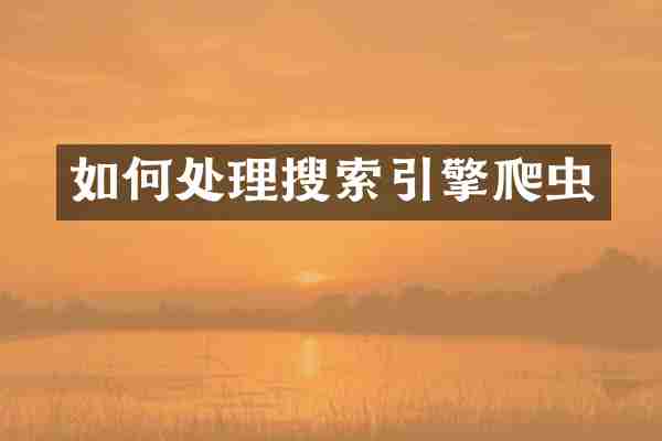 如何处理搜索引擎爬虫