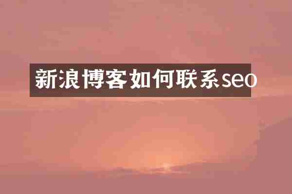 新浪博客如何联系seo