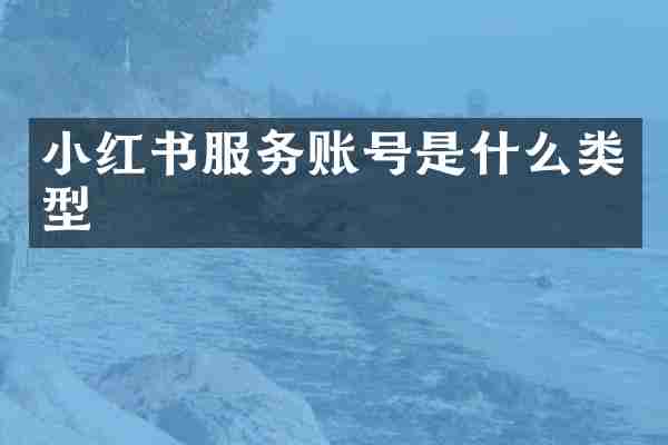 小红书服务账号是什么类型