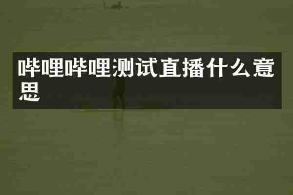 哔哩哔哩测试直播什么意思
