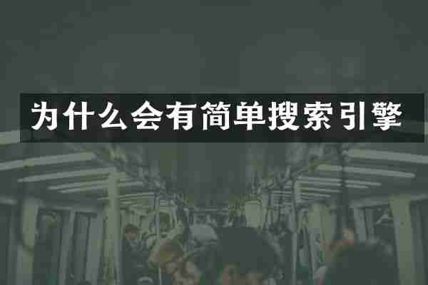 为什么会有简单搜索引擎