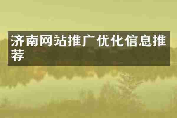 济南网站推广优化信息推荐