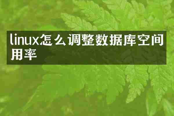 linux怎么调整数据库空间使用率