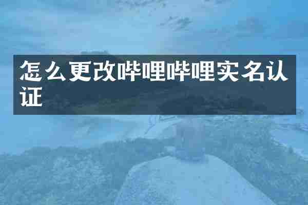 怎么更改哔哩哔哩实名认证