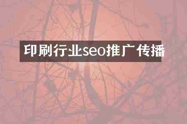 印刷行业seo推广传播