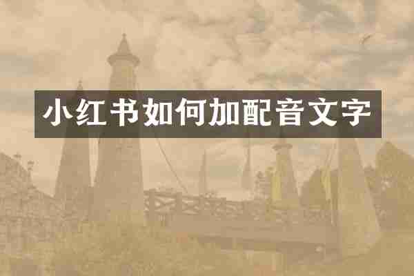 小红书如何加配音文字