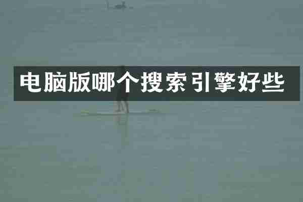 电脑版哪个搜索引擎好些