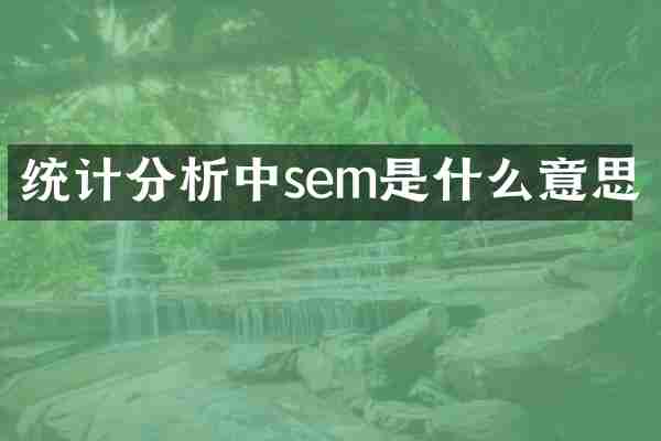 统计分析中sem是什么意思