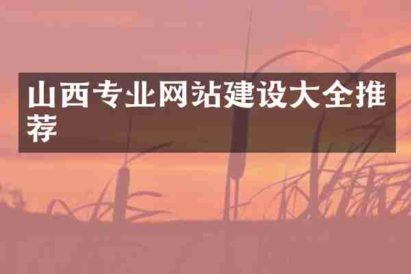 山西专业网站建设大全推荐
