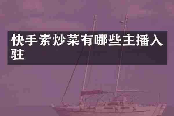 快手素炒菜有哪些主播入驻