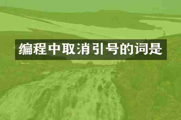 编程中取消引号的词是