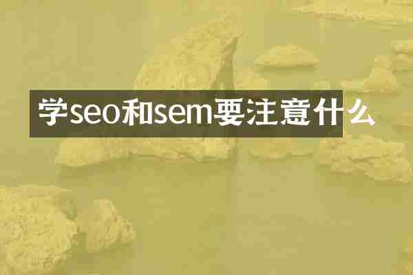 学seo和sem要注意什么