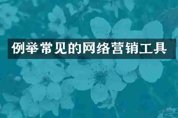 例举常见的网络营销工具